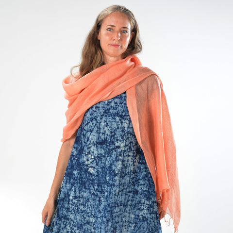 Plain Pink Scarf – Cotton Linen Blend