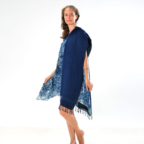 Plain Blue Scarf – Linen