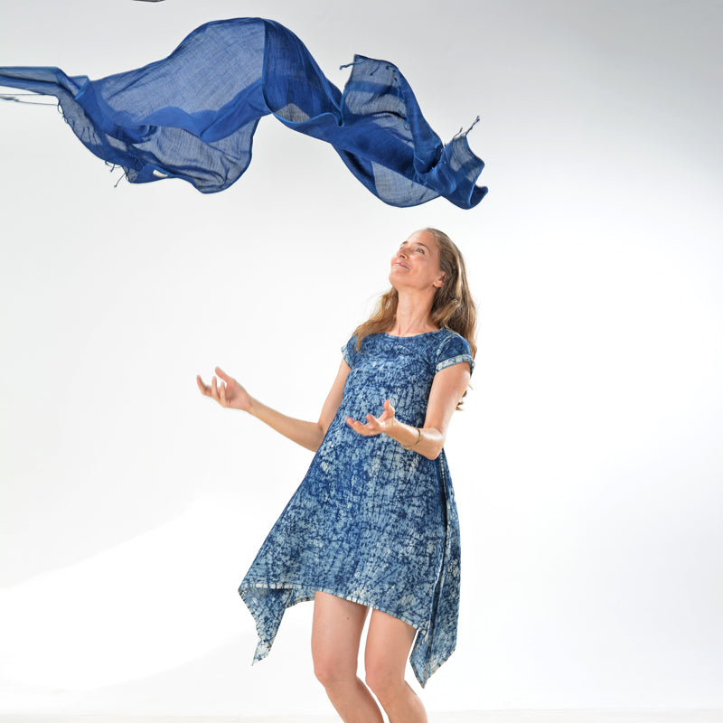 Plain Blue Scarf – Linen