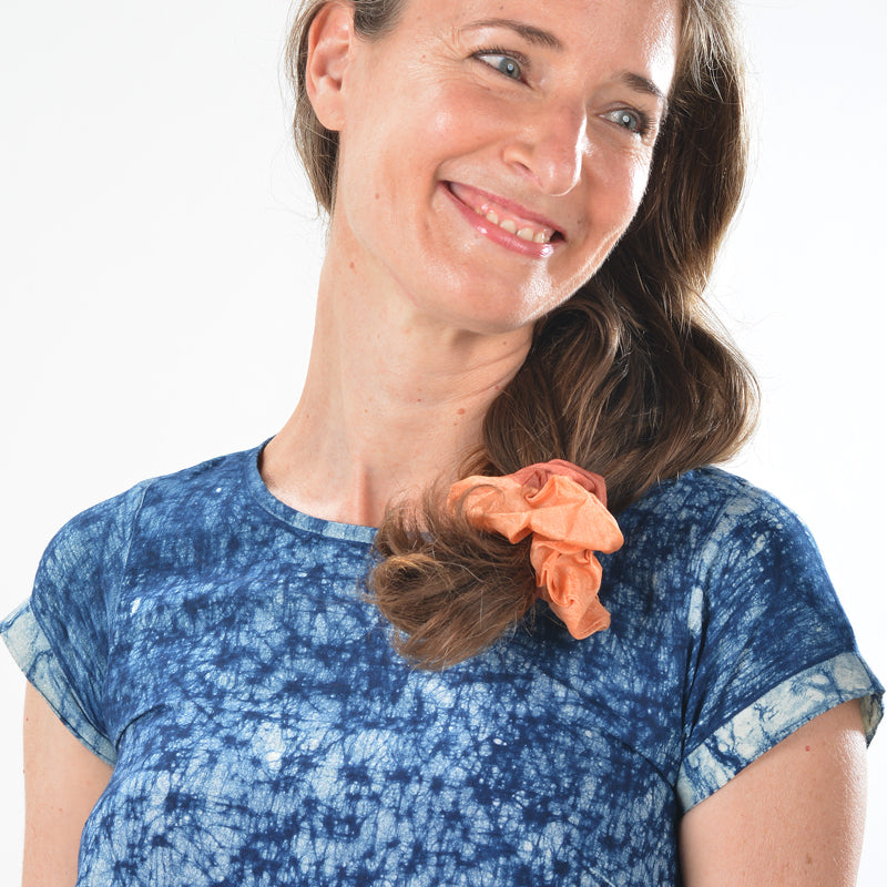 Scrunchie Hairband – Orange Silk