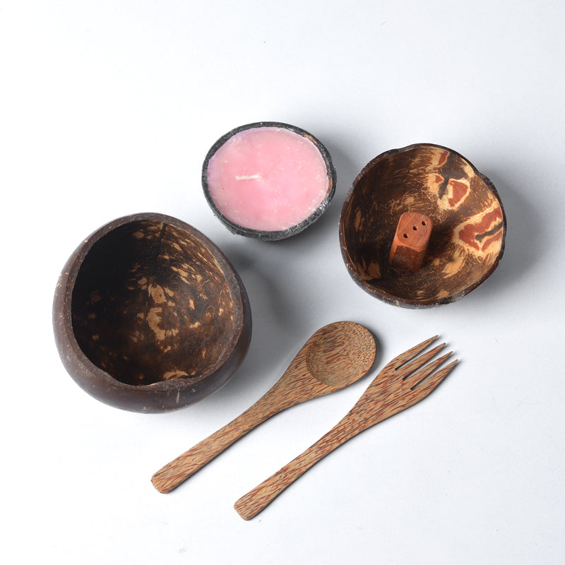 Handmade Coconut Shell Gift Hamper – With Candle