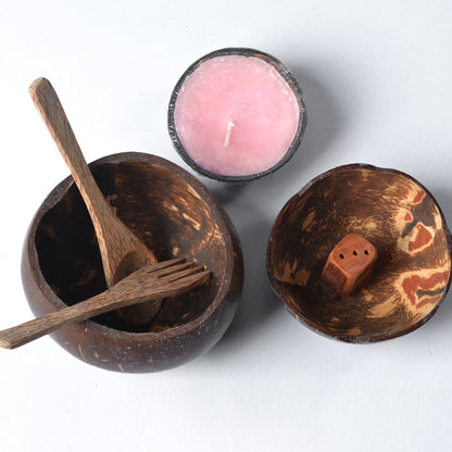 Handmade Coconut Shell Gift Hamper – With Candle