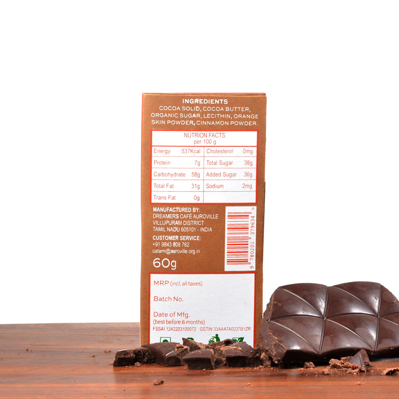 Dark chocolate Orange Cinnamon 62%