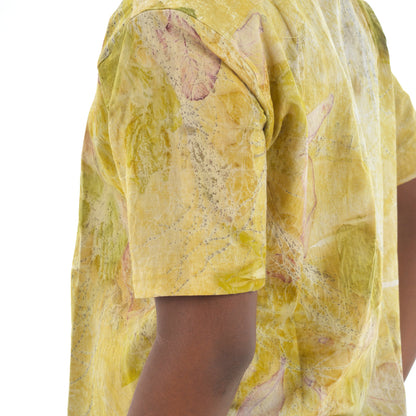 Botanical Printed Cotton Shirt – Soft Yellow