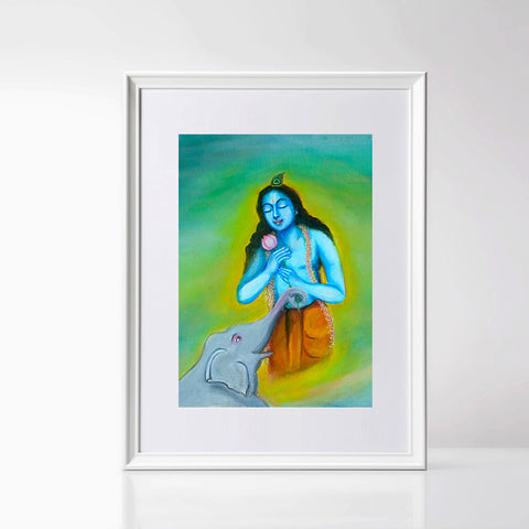 Savitri Art Painting - Gajendra Moksha