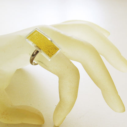 Rectangular Shaped Ring (Gold-in-Glass)