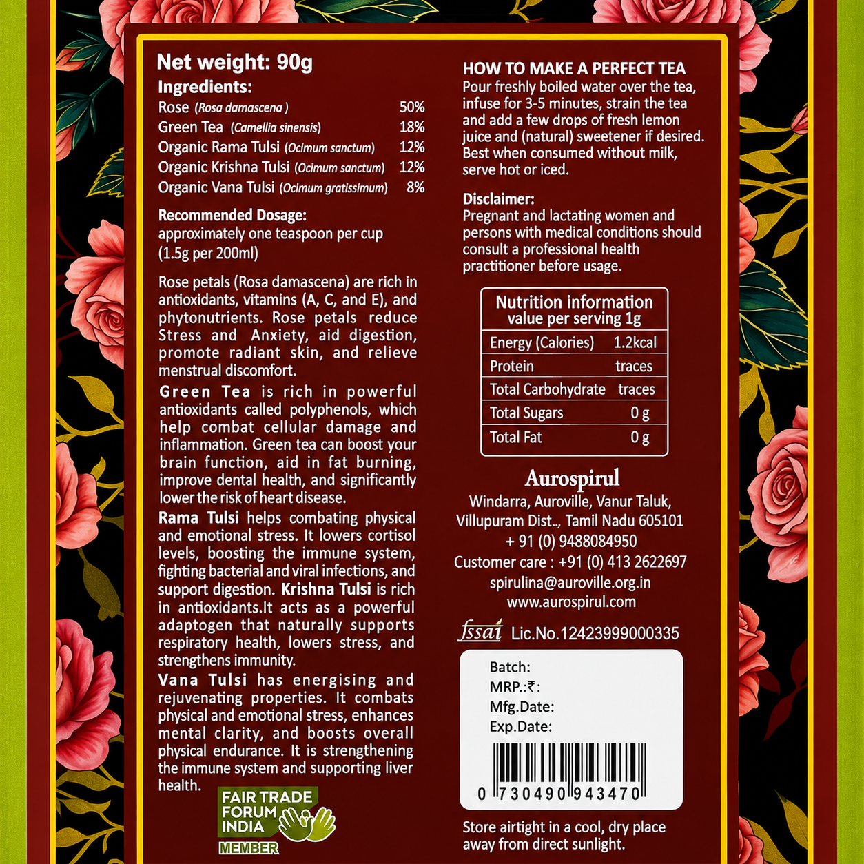 Rose Tulsi Green Tea