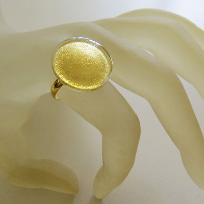 Sun Ring Gold-in-Glass (Small 2 cm)