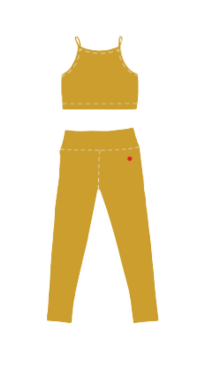Mustard Organic Cotton Yoga Set – Top & Leggings