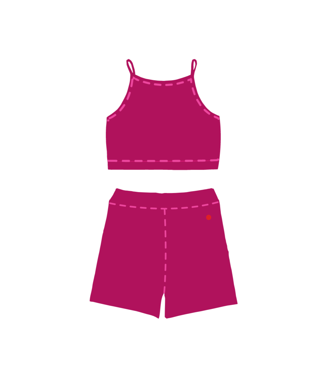 Pink Organic Cotton Yoga Set – Top & Shorts
