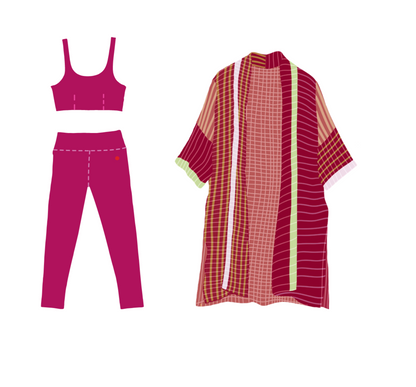 Pink Organic Cotton Yoga Set – 3 Pieces