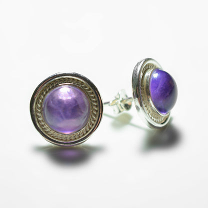 Big Silver Gemstone Stud