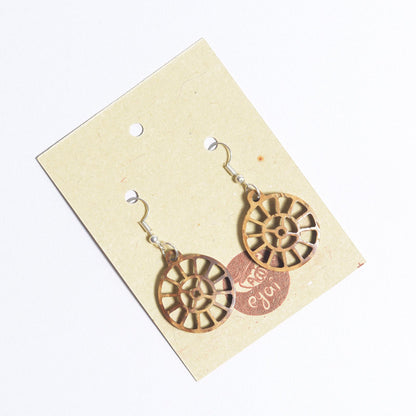 Coconut Shell Earrings/Sri Mother Symbol