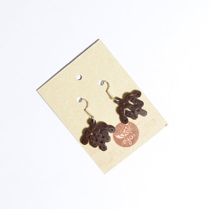 Coconut shell Kolam Design Earrings