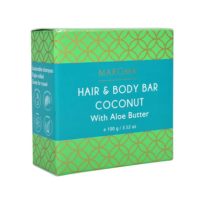 Hair and Body Shampoo Bar Coconut with Aloe Butter – 100gms