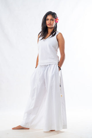 Set of 2- White Organic Cotton Co-Ord Set