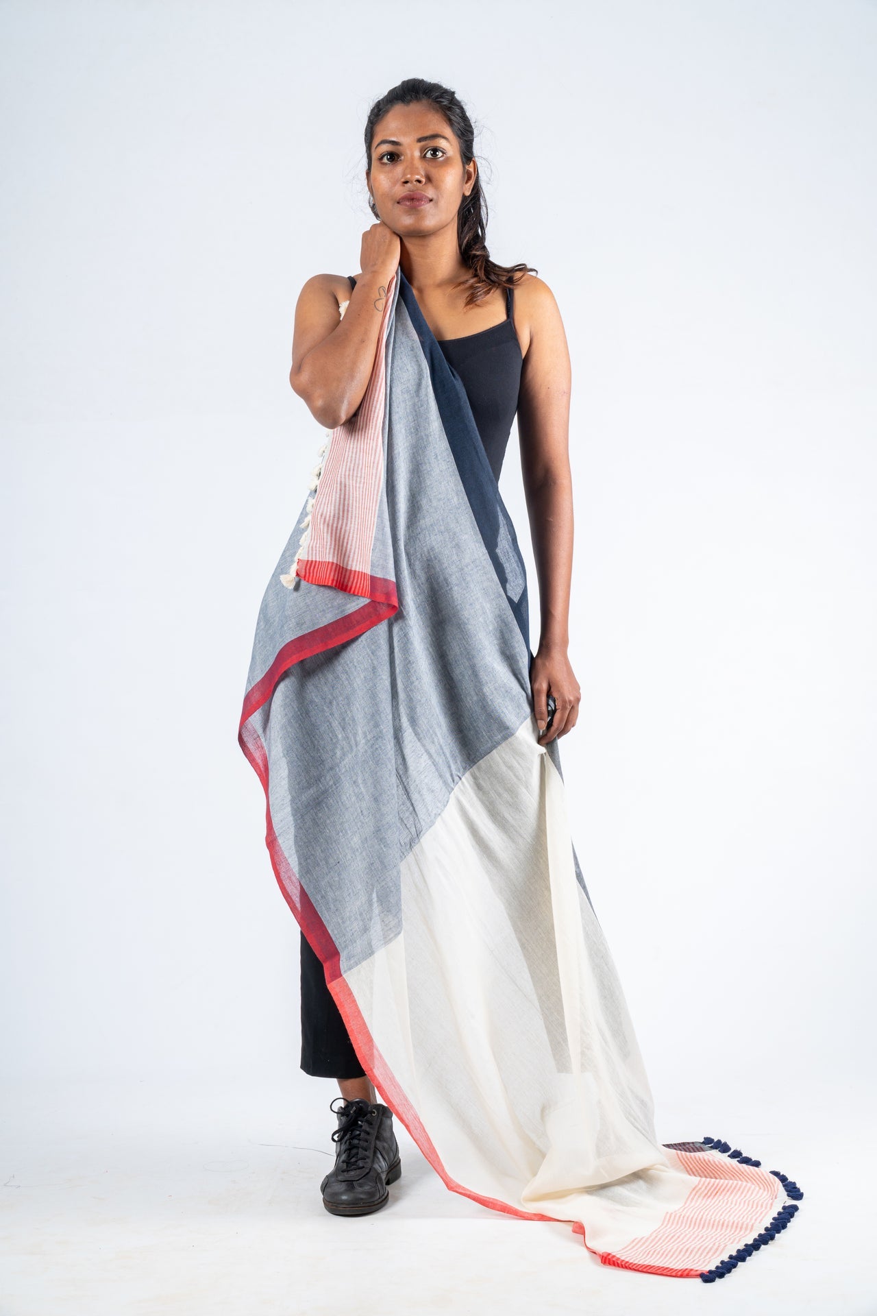 Handwoven Organic Cotton Scarf - LUNASHA
