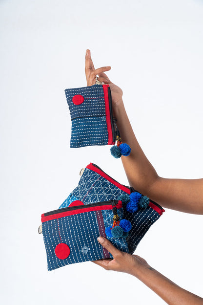 Upcycled Organic Cotton Pouch- OCEAN