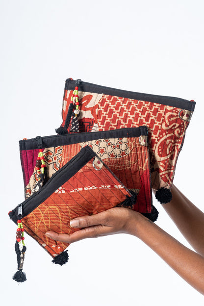 Upcycled Organic Cotton Pouch- CHAYA