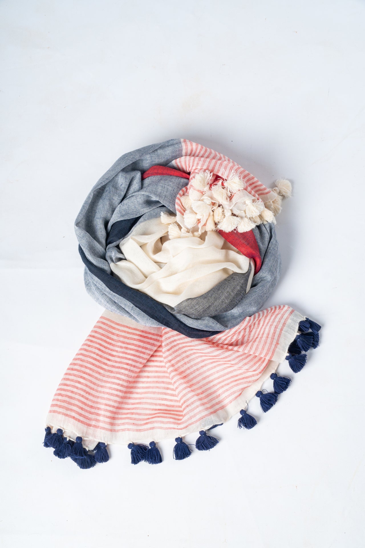 Handwoven Organic Cotton Scarf - LUNASHA