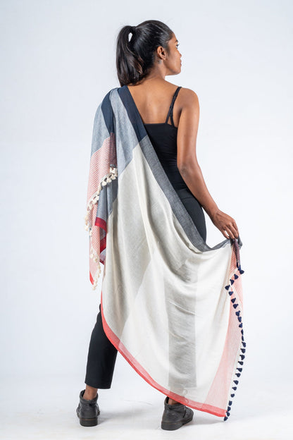 Handwoven Organic Cotton Scarf - LUNASHA