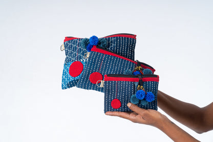 Upcycled Organic Cotton Pouch- OCEAN