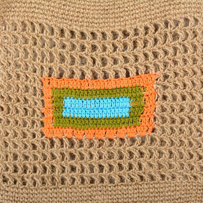 Designer Hand-Crocheted Jute Tote Bag