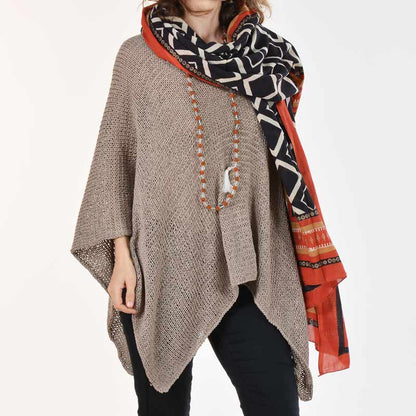 Organic Cotton Hand Knit Poncho