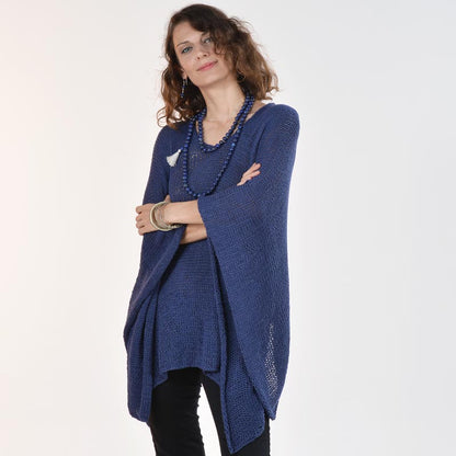 Organic Cotton Hand Knit Poncho