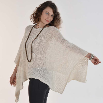 Organic Cotton Hand Knit Poncho