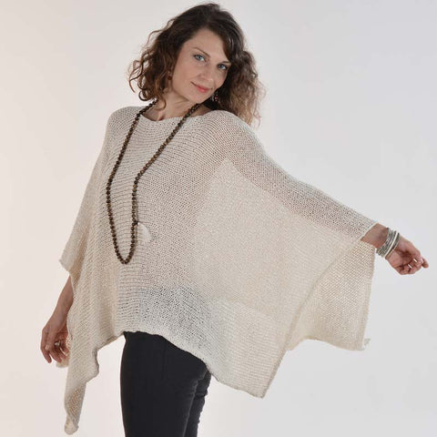 Organic Cotton Hand Knit Poncho