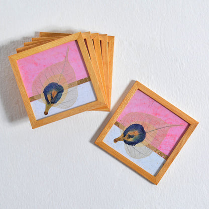 Glass Coaster - Peacock Feather