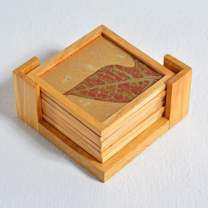 Glass Coaster - Gold Colored Papaya