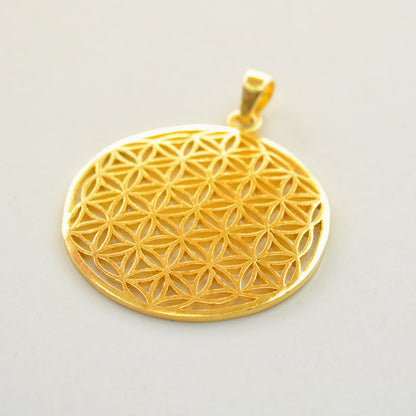 Flower of Life Gold Plated Silver Pendant