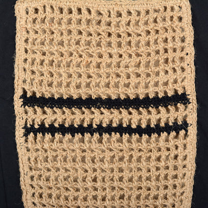 Hand-Crocheted Fabric & Jute Tote Bag