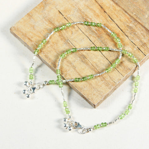 Peridot Anklet - Crystal Cut