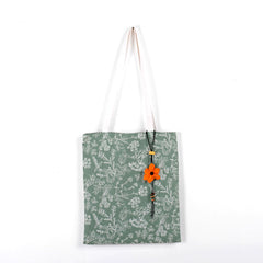 Floral Canvas Cotton Tote Bag with Purse