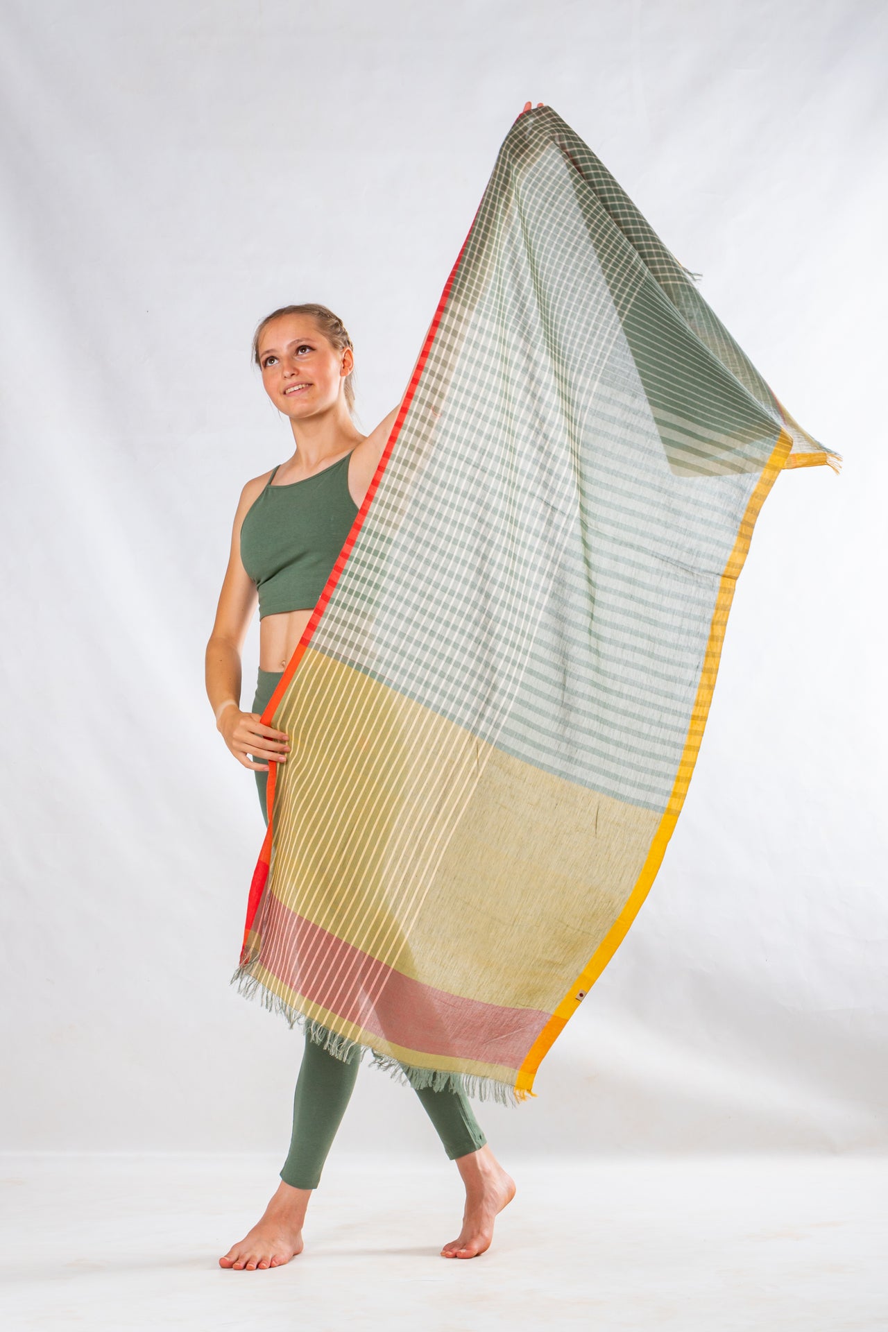 Green Organic Cotton Yoga Set – 3 Pieces