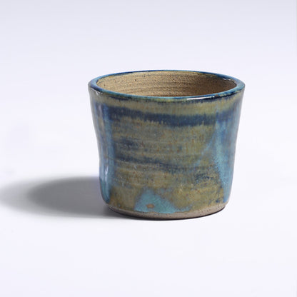 Planter with saucer - dark blue