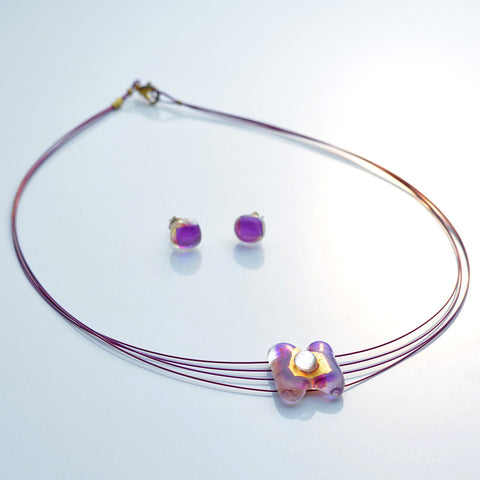 Violet Silver-in-Glass Set (Simple)