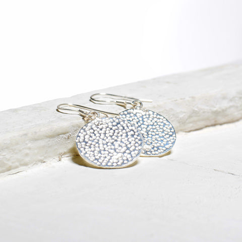 Silver Hammered Earrings