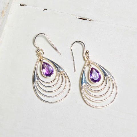 Amethyst Tear drop Earrings