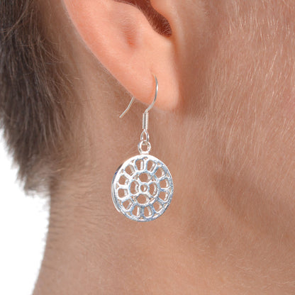 Mother Symbol Round Earrings