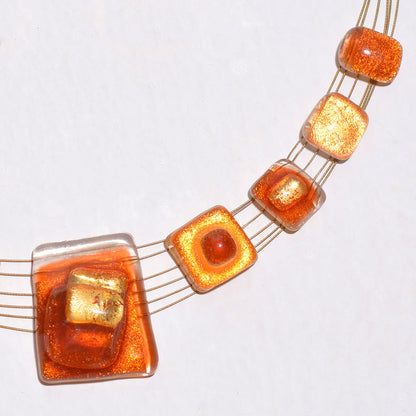 Orange Gold-in-Glass Set