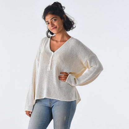 Alana Organic Cotton Hand Knit Jumper