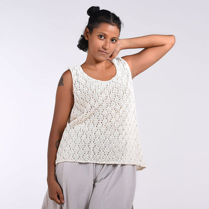 Celine Organic Cotton Hand Knit Vest