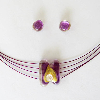 Violet Glass on Silver Set (PS1FVf a)