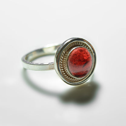 Big Silver Gemstone Ring