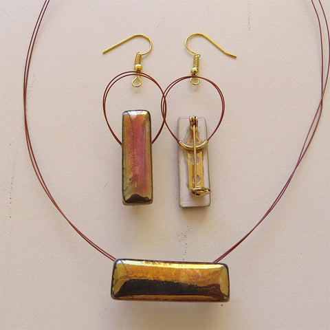 Wear-a-Flower Ceramic Set - Necklace & Earrings