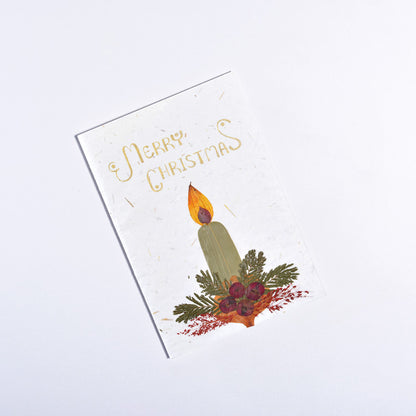 Christmas Candle - Handmade Greeting Card